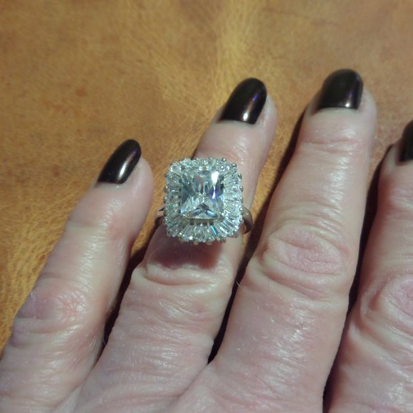 CZ and silver ring - Picture 2 of 5